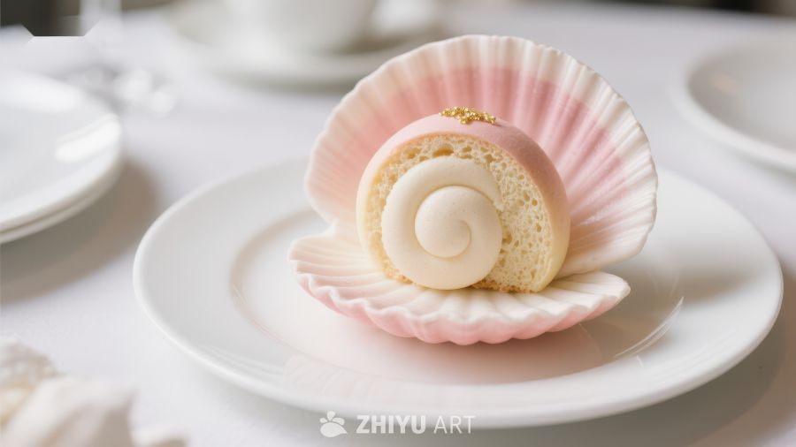 精致贝壳造型甜点