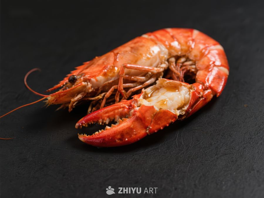 熟制龙虾特写