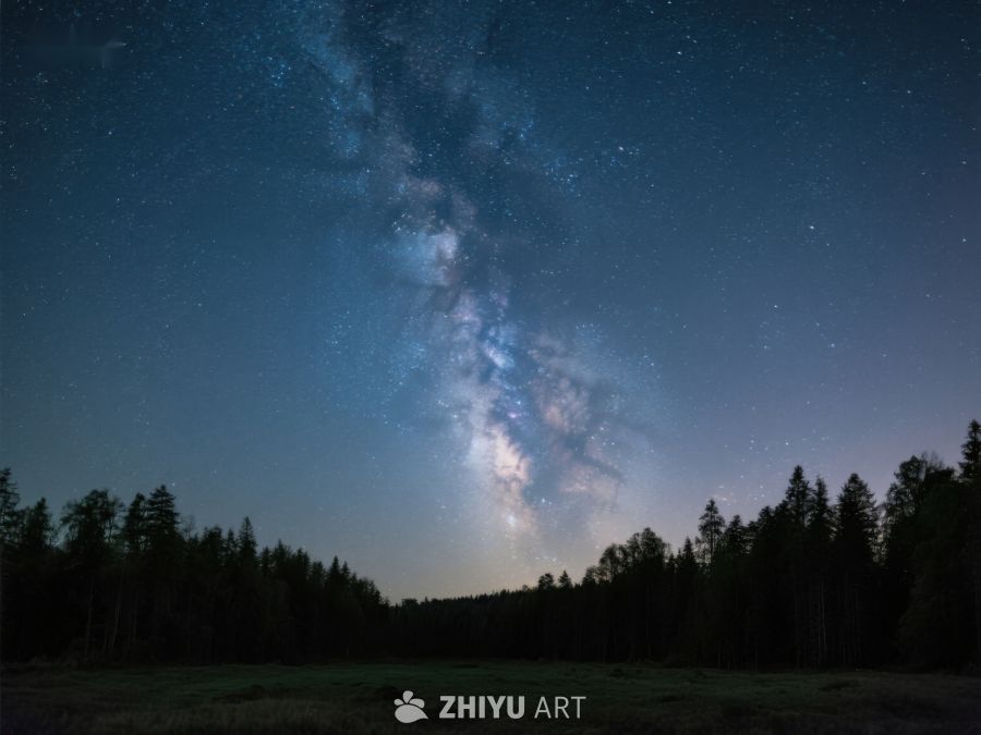 夜空银河与森林剪影 454