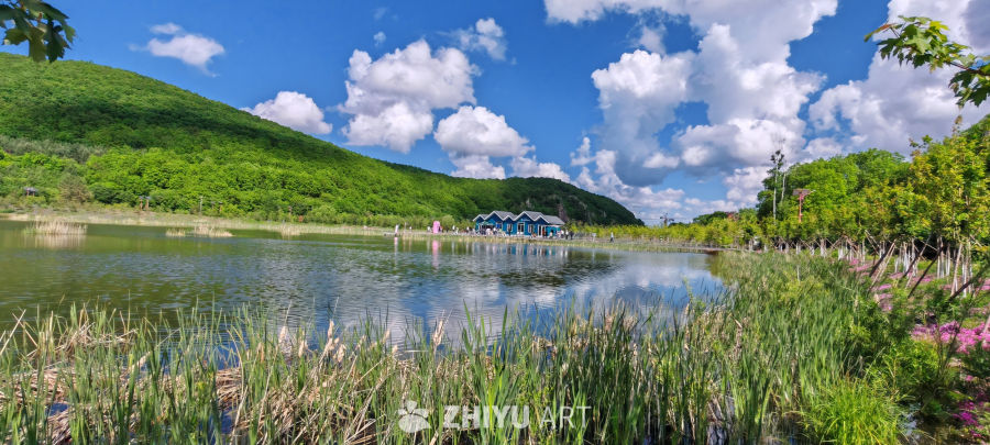  湖光山色 碧草云天