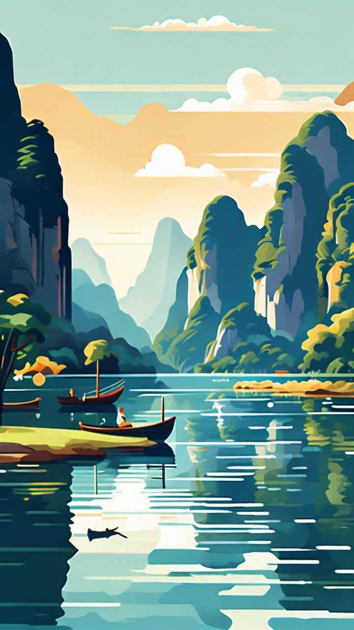 插画风格 桂林山水 30