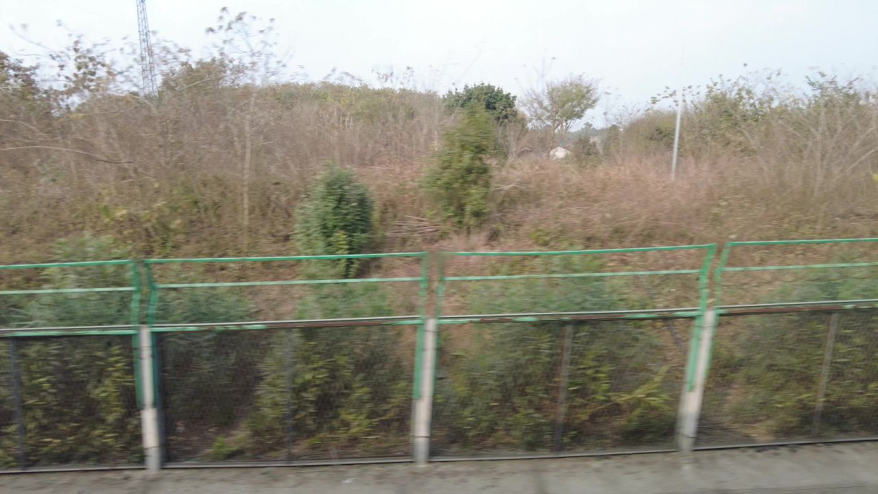沿途高铁火车窗外风景实拍 