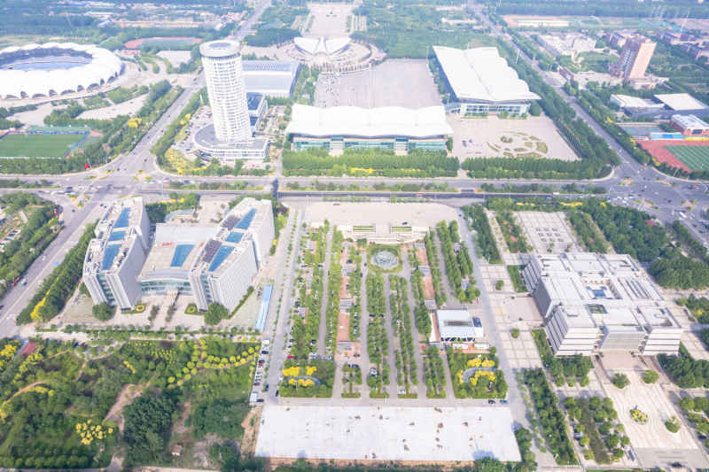 河北沧州城市风光地标建筑航拍图 