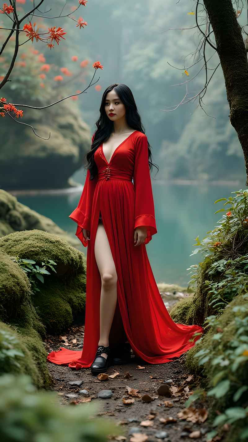红色女郎户外拍摄 38
