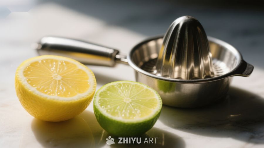 柠檬青柠与榨汁器