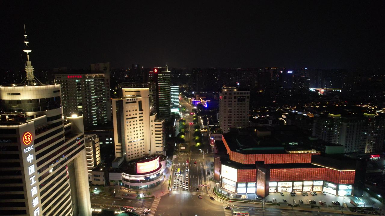 江苏常州城市风光航拍 