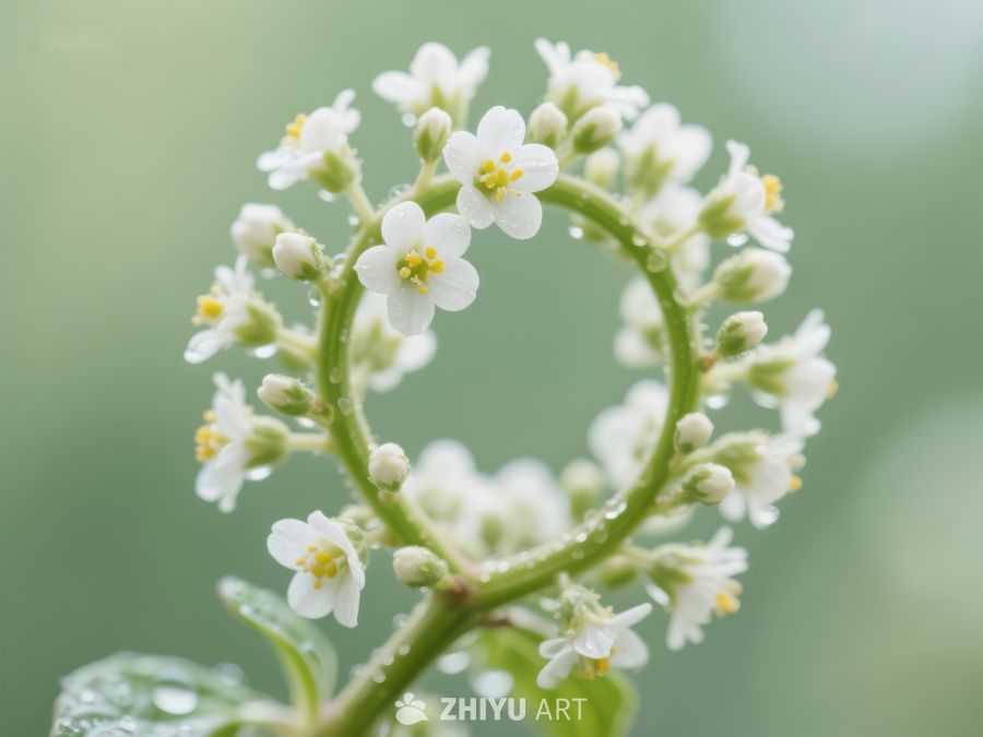 细枝上的白色小花 410