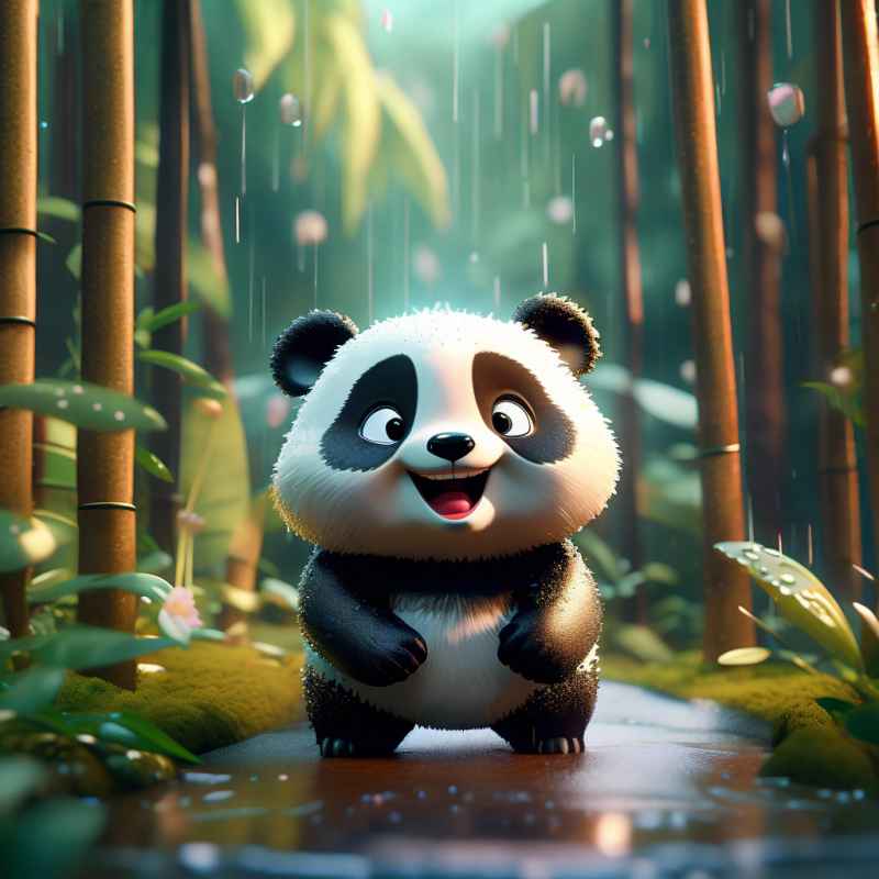 竹林背景雨林熊猫 9