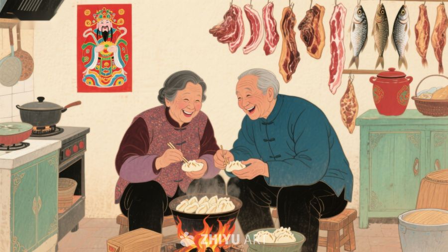 厨房里的温馨时光：老夫妇包饺子 3