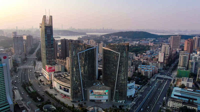 湖北武汉城市建设航拍摄影图 