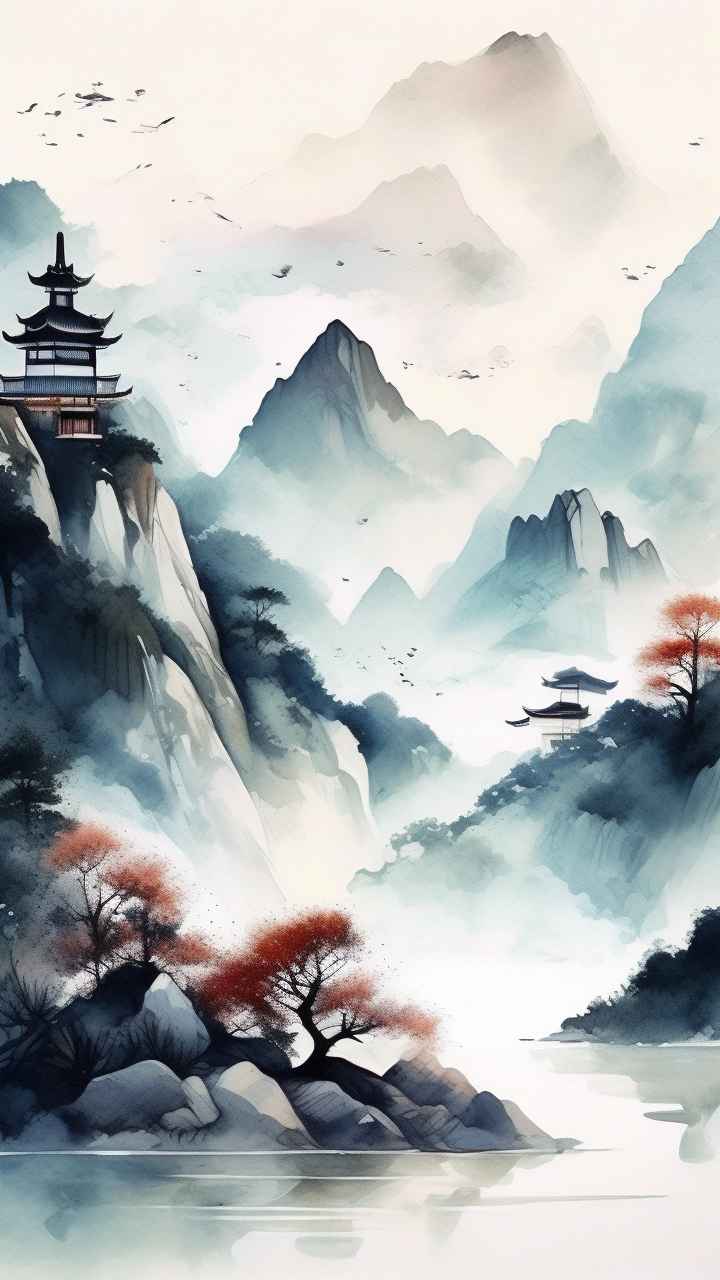 山水画国风背景 76