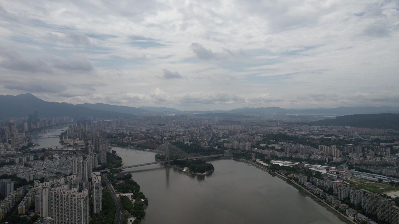 航拍福建福州城市风光