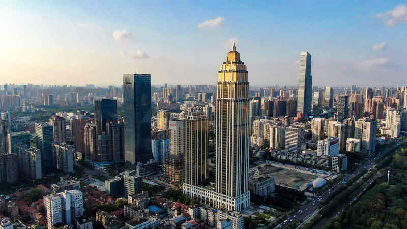 湖北武汉城市风光航拍摄影图