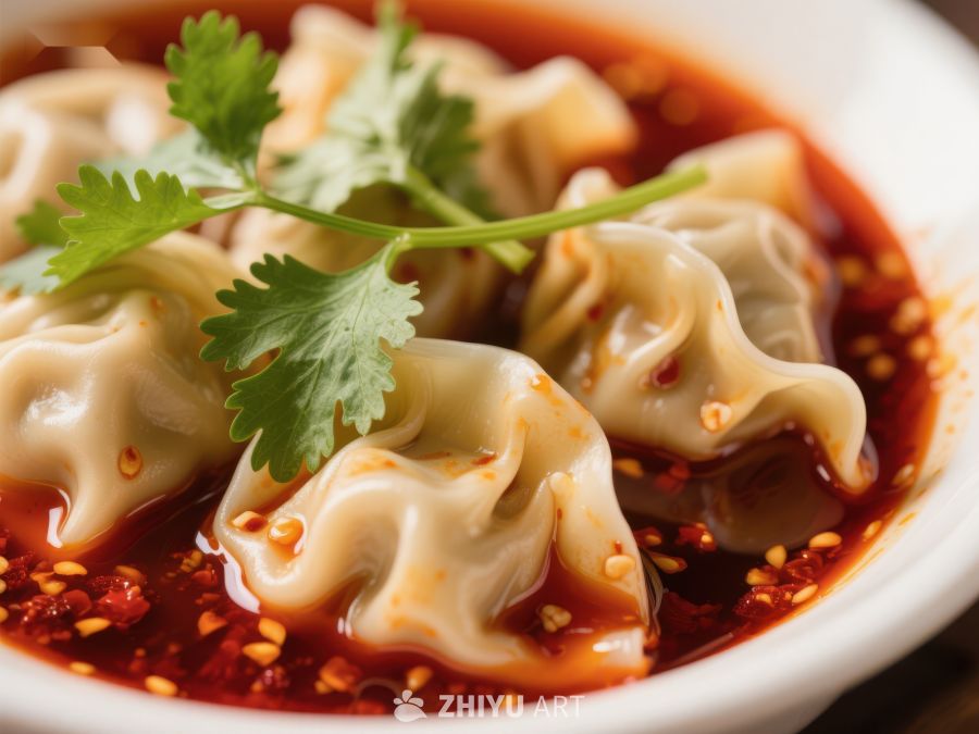 鲜美水饺配红油蘸料 1524