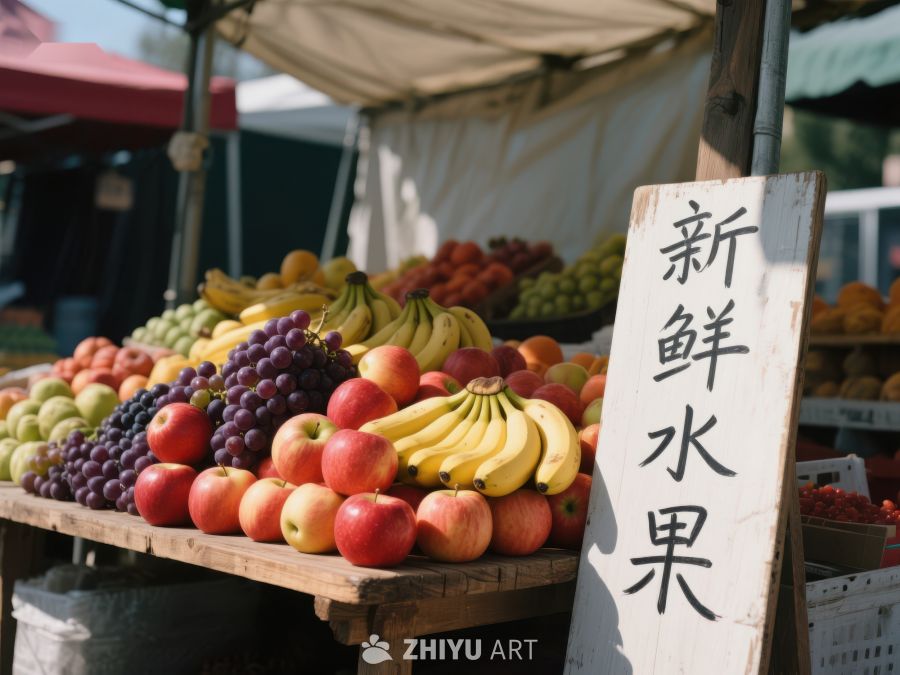 新鲜水果摊位展示 706