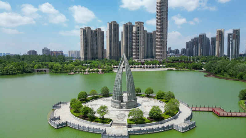 航拍湖北随州文化园4A景区