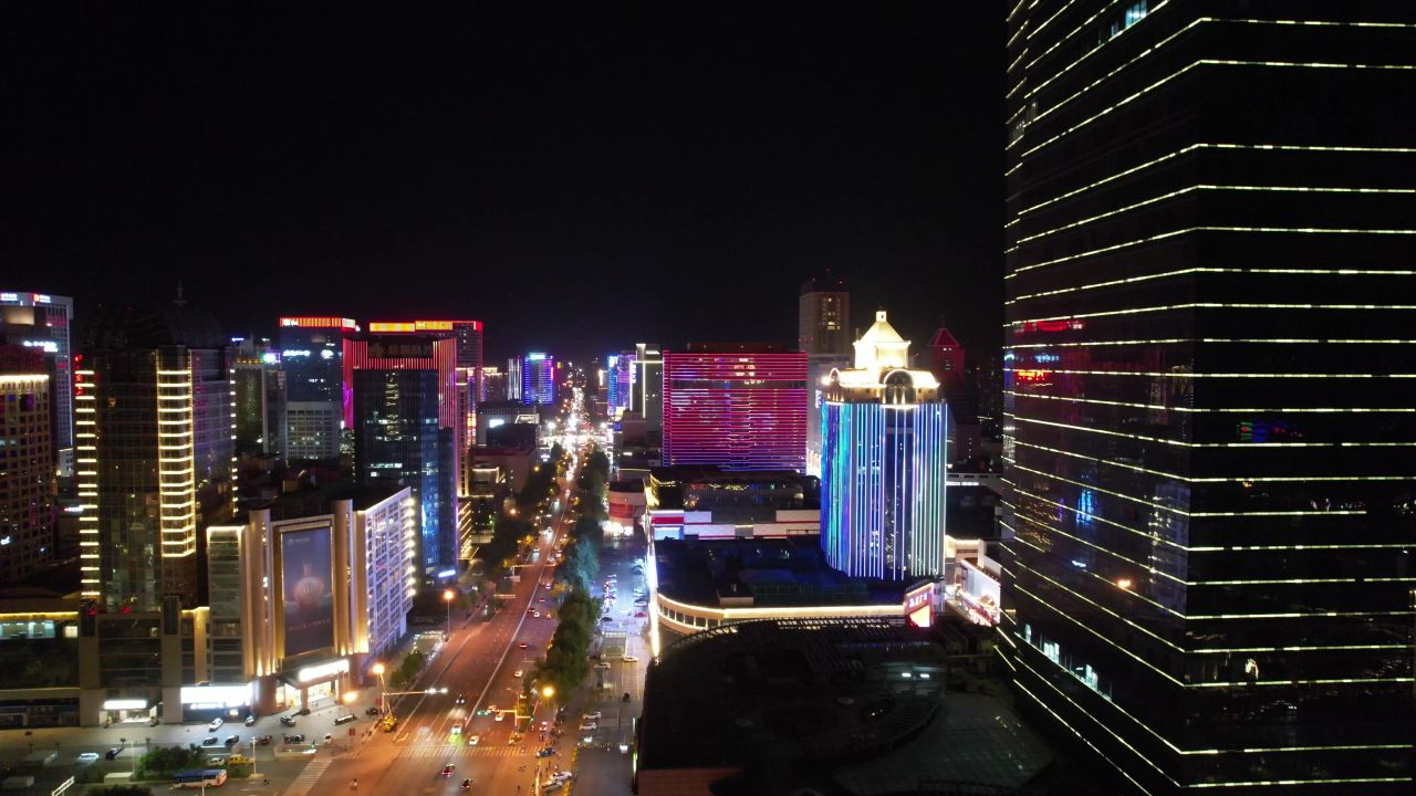 河北石家庄城市夜景灯光