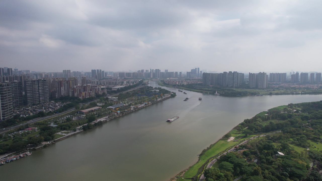 广东佛山城市风光航拍 