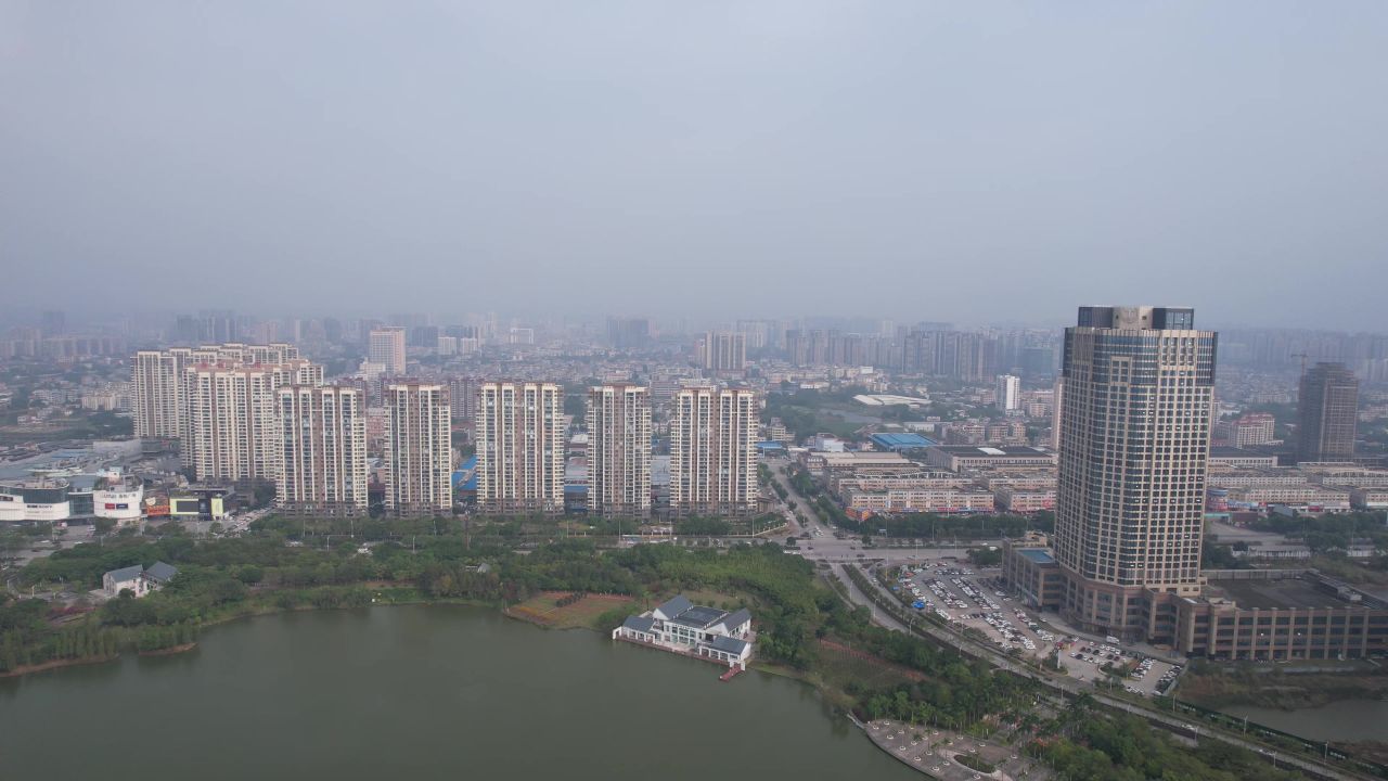 广西钦州城市风光城市建设航拍  