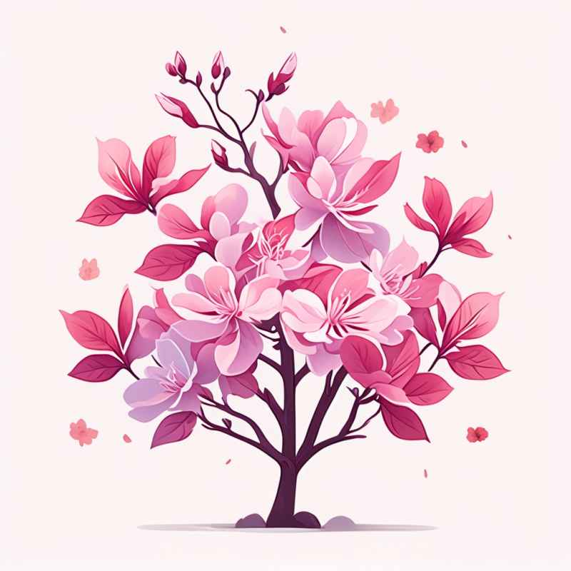 紫荆花扁平插画 14