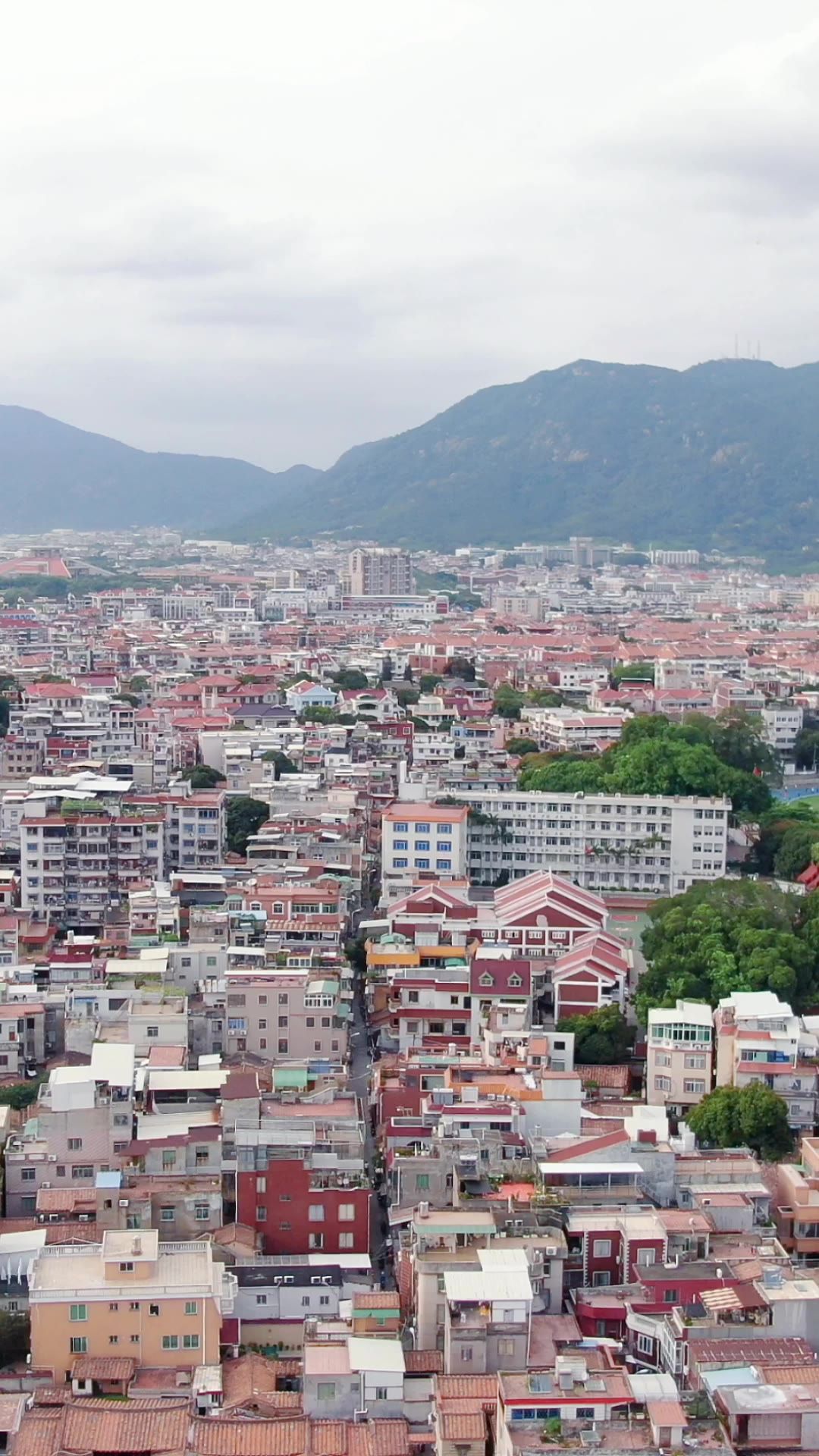 旅游景区福建泉州古城竖屏航拍