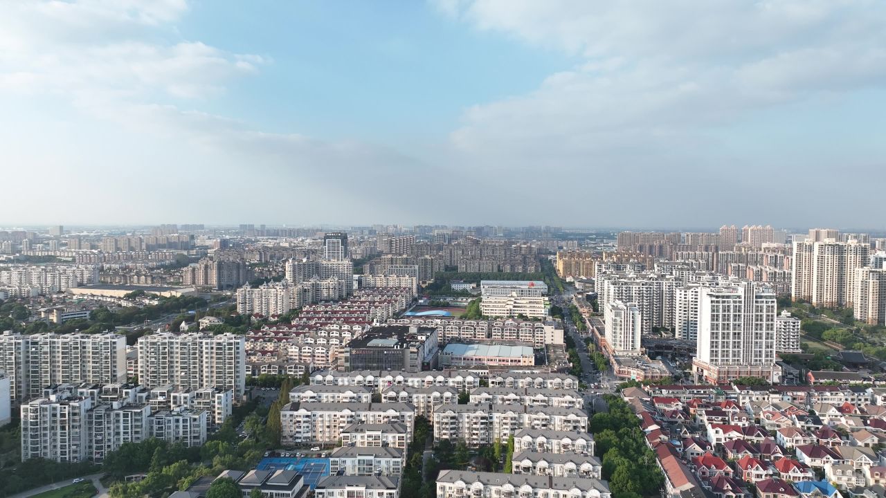 4K航拍昆山城市建筑风光 4