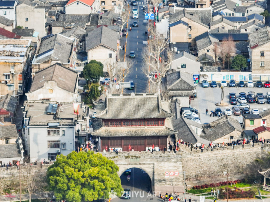 航拍浙江临海台州府城城区风光 34