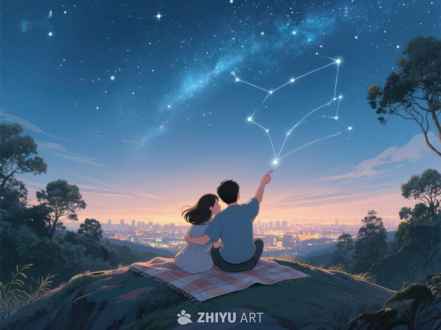 夜空下共赏星座的恋人 1060