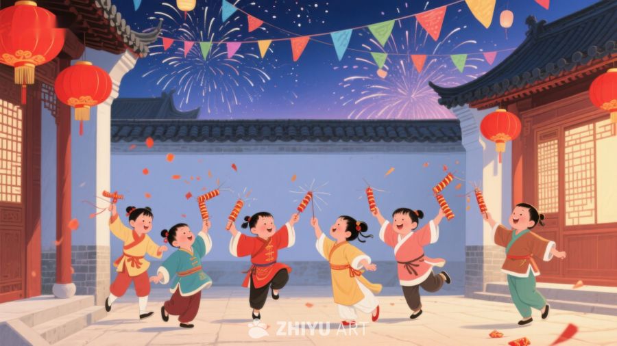 欢庆节日，孩童嬉戏 35
