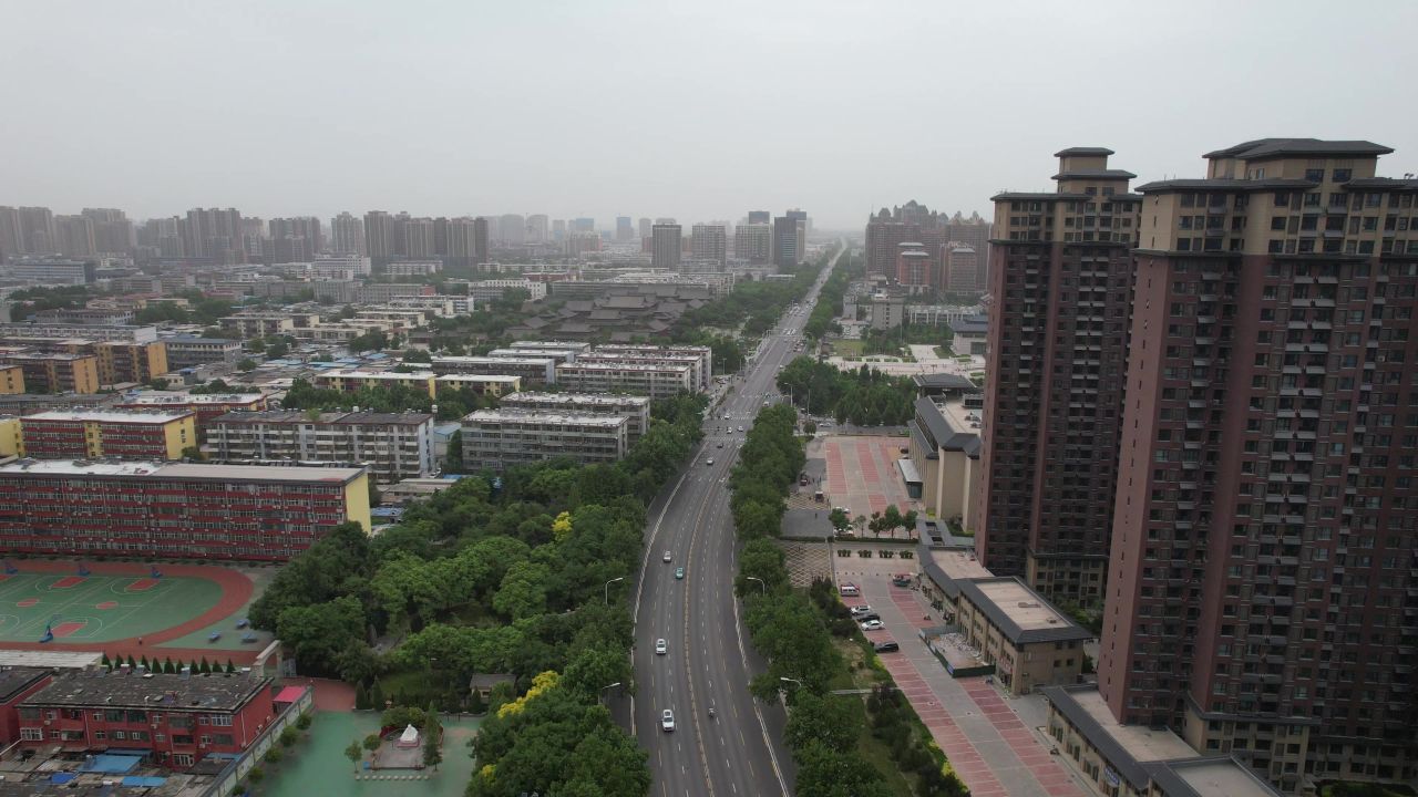 河北邢台城市风光航拍 
