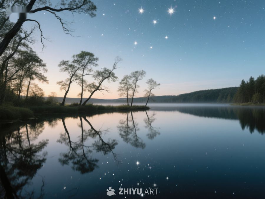 湖畔星空，树影婆娑 32