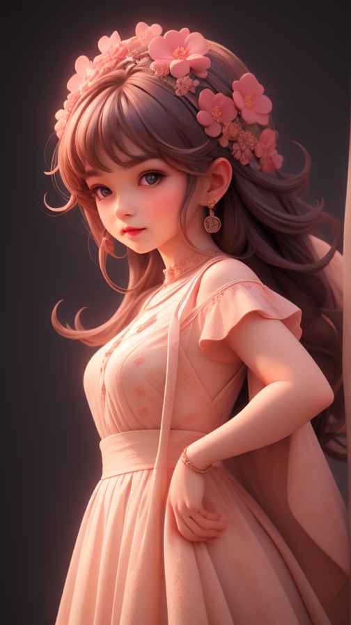 可爱粉色女孩