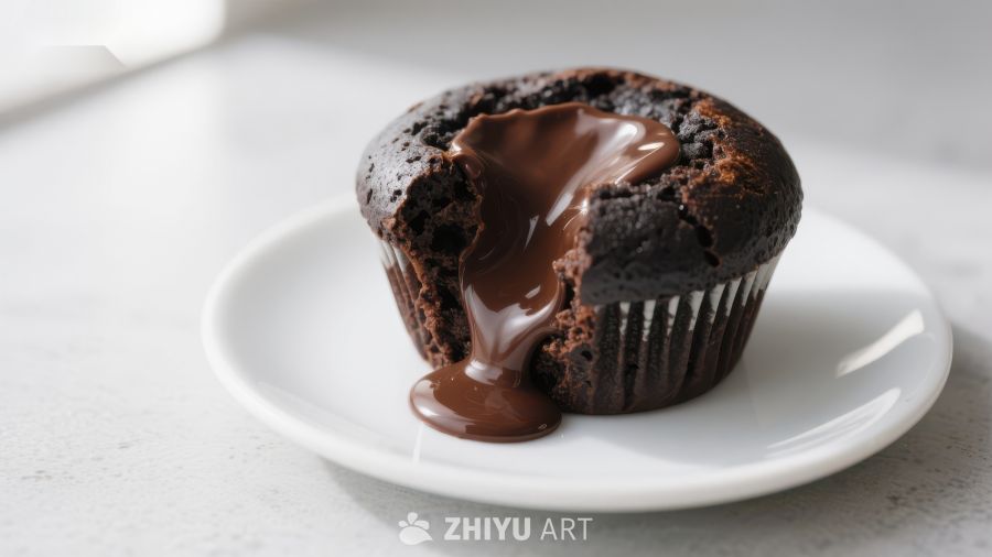 巧克力熔岩蛋糕特写