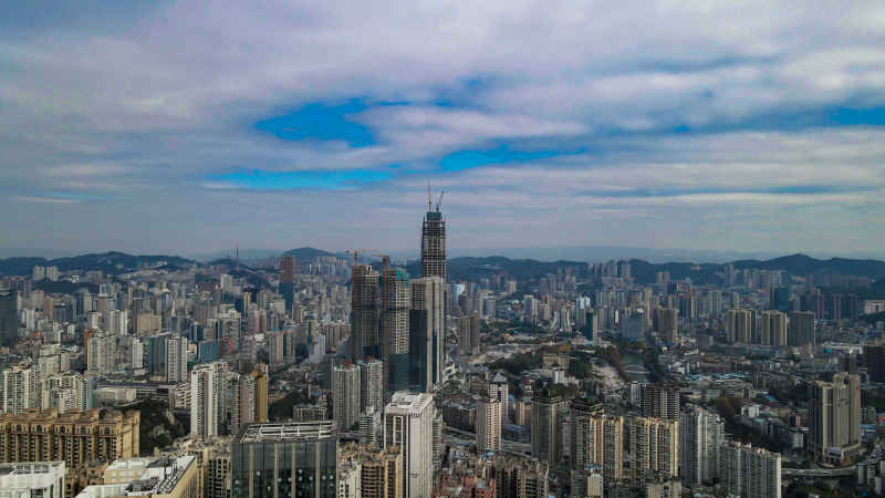 贵州贵阳城市建设航拍摄影图