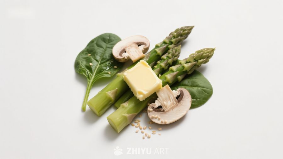 新鲜蔬菜与黄油组合