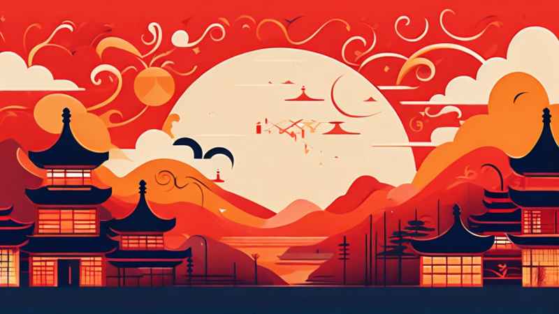 春节窗花简约插画背景 8