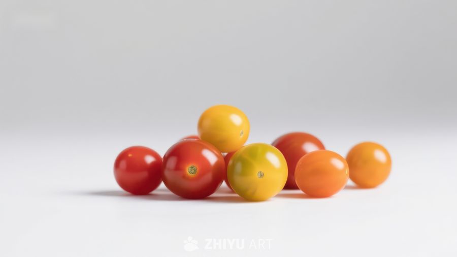 多彩樱桃番茄静物图