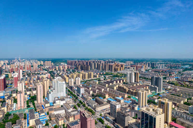 河北衡水城市风光航拍图