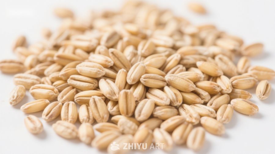 金黄色小麦粒特写