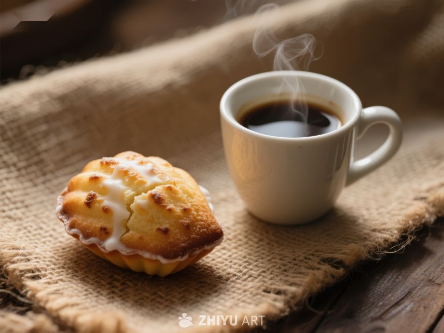 热咖啡与小蛋糕的温馨组合 864