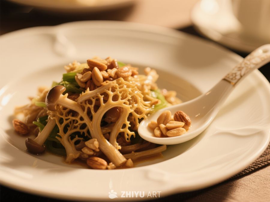 精美菌菇炒面配坚果 432