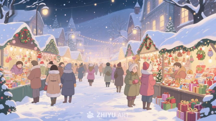 雪夜中的圣诞集市 469