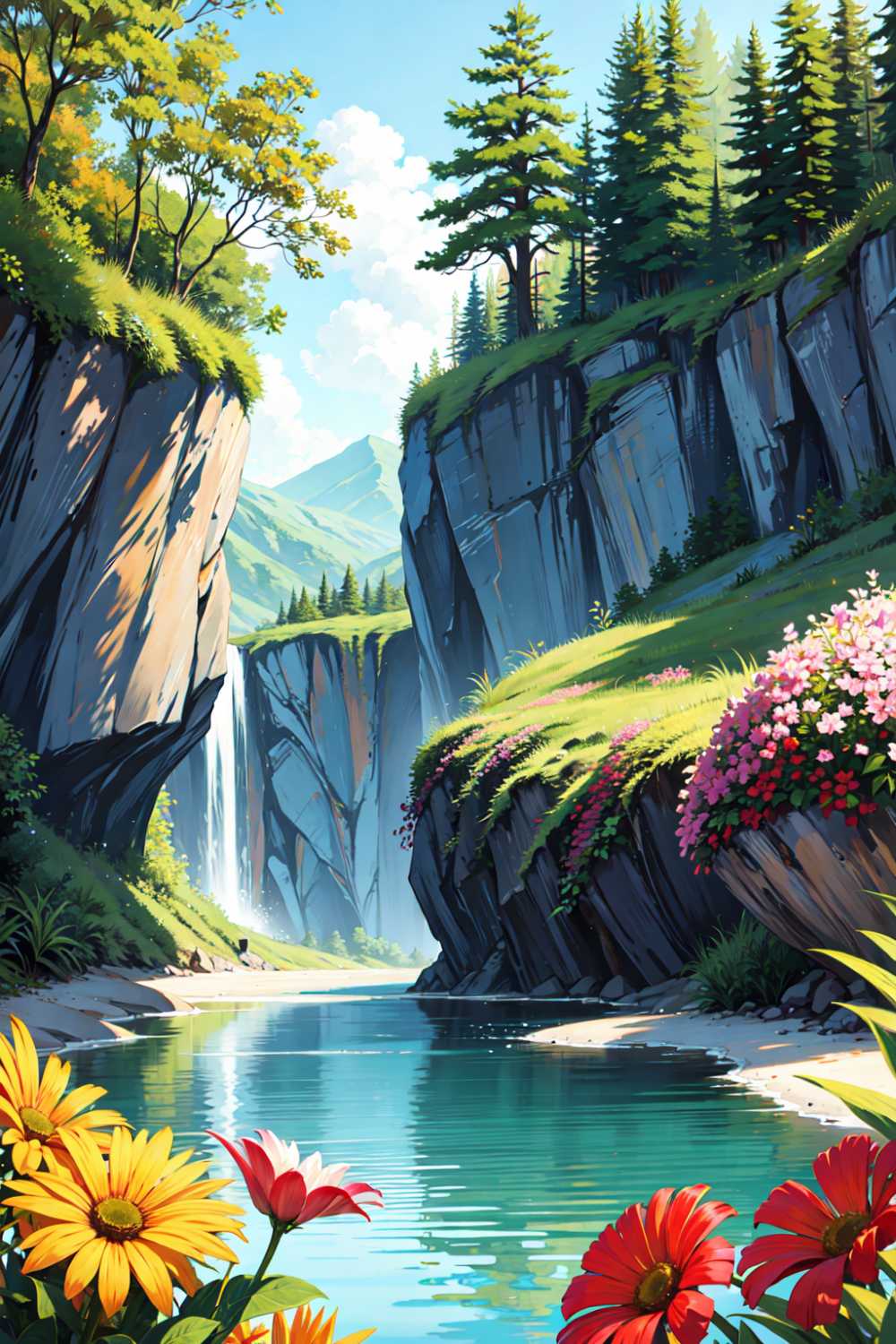 自然风景夏季插画1