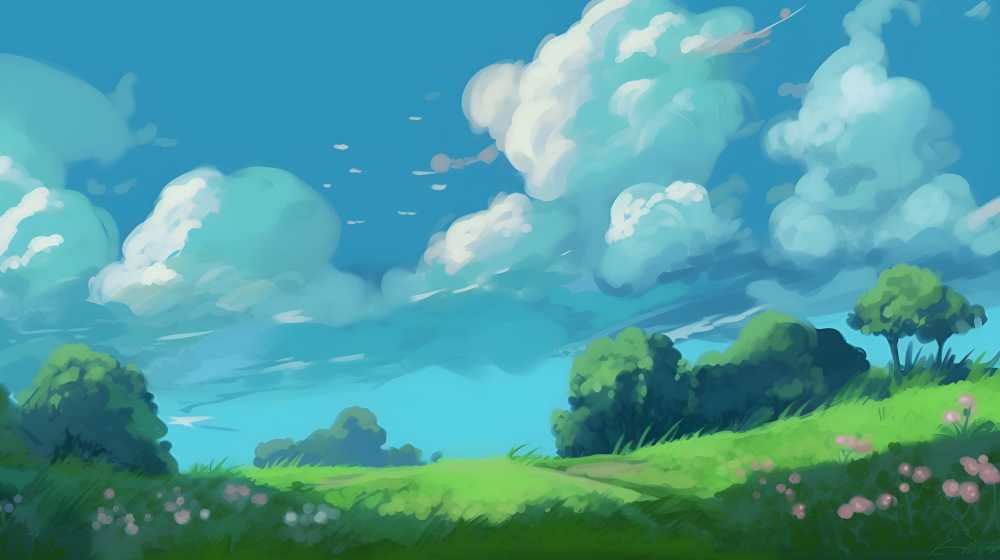 夏季插画绿油油美景
