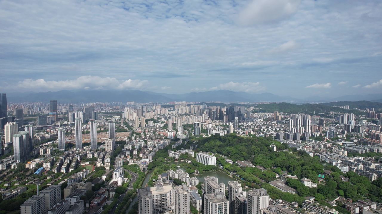 福建福州城市风光航拍 