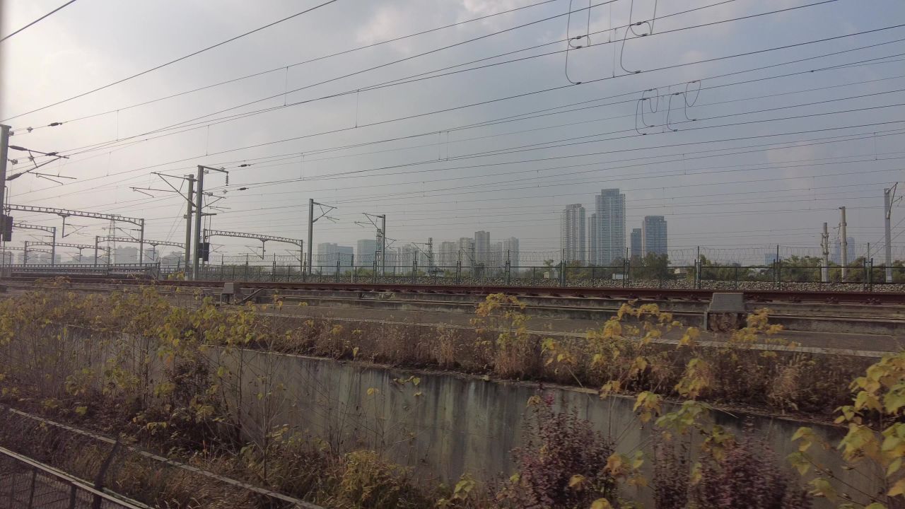 沿途高铁火车窗外风景实拍 