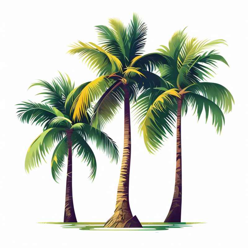 3棵热带椰子树元素插画 7