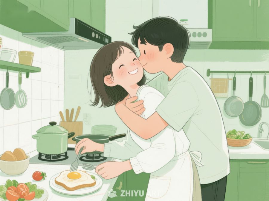 厨房里的温馨拥抱 23