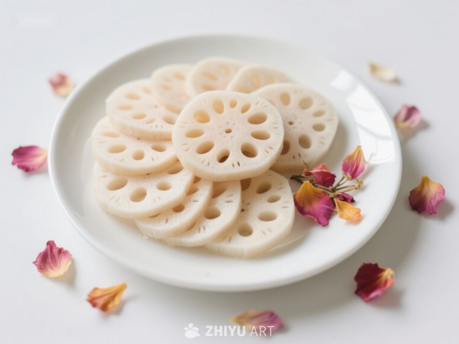 新鲜莲藕片摆盘 454