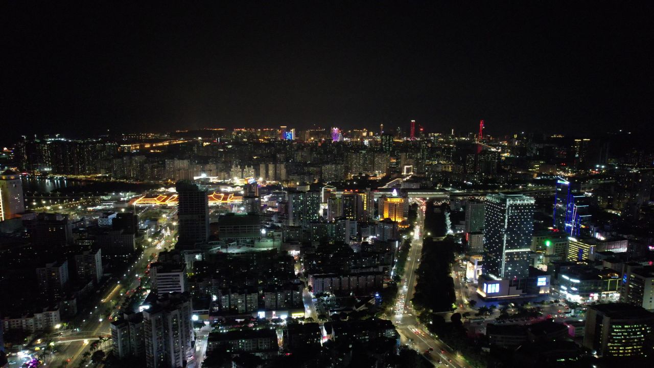 广东珠海城市风光航拍 